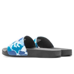 Abc Camo Slide Sandals- Blue -Birkenstock Store A Bathing Ape Abc Camo Slide Sandals Blue 001FWJ301010M BLU 06 29 23 Feature VR 5