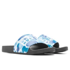 Abc Camo Slide Sandals- Blue -Birkenstock Store A Bathing Ape Abc Camo Slide Sandals Blue 001FWJ301010M BLU 06 29 23 Feature VR 6