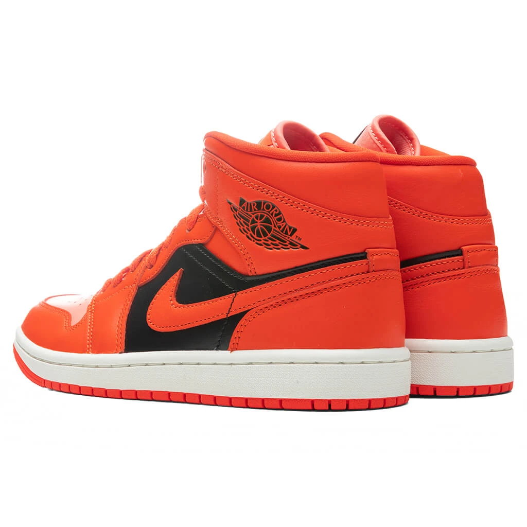 Air Jordan 1 Mid SE Women's - Crimson Bliss/Rush Orange/Black 5 Air Jordan 1 Mid SE Women's - Crimson Bliss/Rush Orange/Black - Image 3