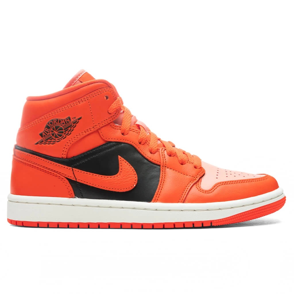 Air Jordan 1 Mid SE Women's - Crimson Bliss/Rush Orange/Black 3 Air Jordan 1 Mid SE Women's - Crimson Bliss/Rush Orange/Black