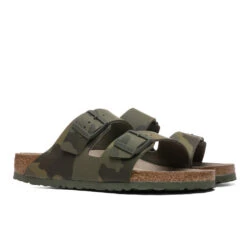 Birkenstock Wide Arizona Soft Footbed Birko-Flor - Desert Soil Camo Green -Birkenstock Store Birkenstock Arizona Soft Footbed Birko Flor Desert Soil Camo Green 1019597 03 22 2021 01 2