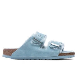 Birkenstock Narrow Arizona Shearling - Light Blue
