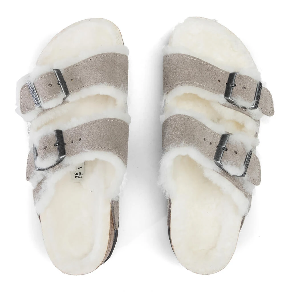 Birkenstock Women's Narrow Arizona Shearling - Stone Coin 4 Birkenstock Women's Narrow Arizona Shearling - Stone Coin - Image 2