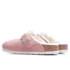 Birkenstock Narrow Boston Shearling - Pink Clay -Birkenstock Store Birkenstock Narrow Boston Shearling Pink Clay 1023292 10 24 22 Feature VR 2