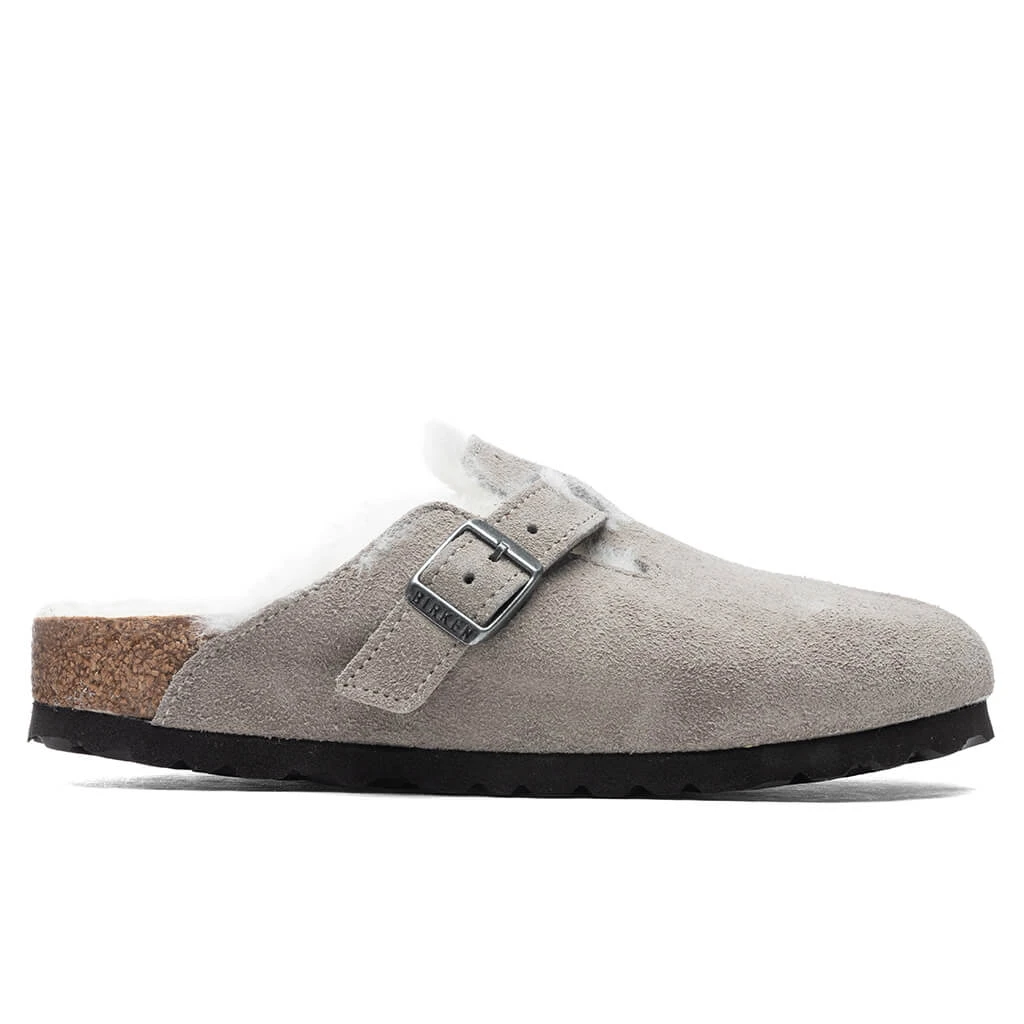 Birkenstock Narrow Boston Shearling - Stone Coin 3 Birkenstock Narrow Boston Shearling - Stone Coin