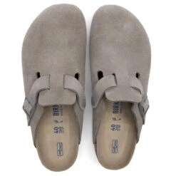 Birkenstock Women's Narrow Boston Soft Footbed - Stone Coin -Birkenstock Store Birkenstock Narrow Boston Soft Footbed Stone Coin 1020526 10 28 2021 01 4