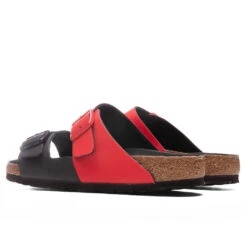 Birkenstock Wide Arizona Split Birko-Flor - Red/Black -Birkenstock Store Birkenstock Wide Arizona Split Birko Flor Red Black 1020636 02 13 2022 01 3