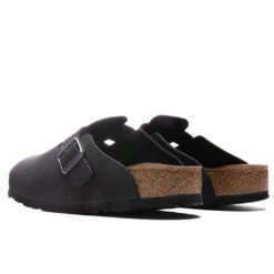 Birkenstock Wide Boston Vegan Birkibuc - Black -Birkenstock Store Birkenstock Wide Boston Vegan Birkibuc Black 1020550 02 13 2022 01 3