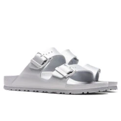 Birkenstock Women's Narrow Arizona Essentials Eva - Metallic Silver 8 Birkenstock Women's Narrow Arizona Essentials Eva - Metallic Silver -Birkenstock Store Birkenstock Women s Narrow Arizona Essentials Eva Metallic Silver 1003491 02 11 2022 01 2