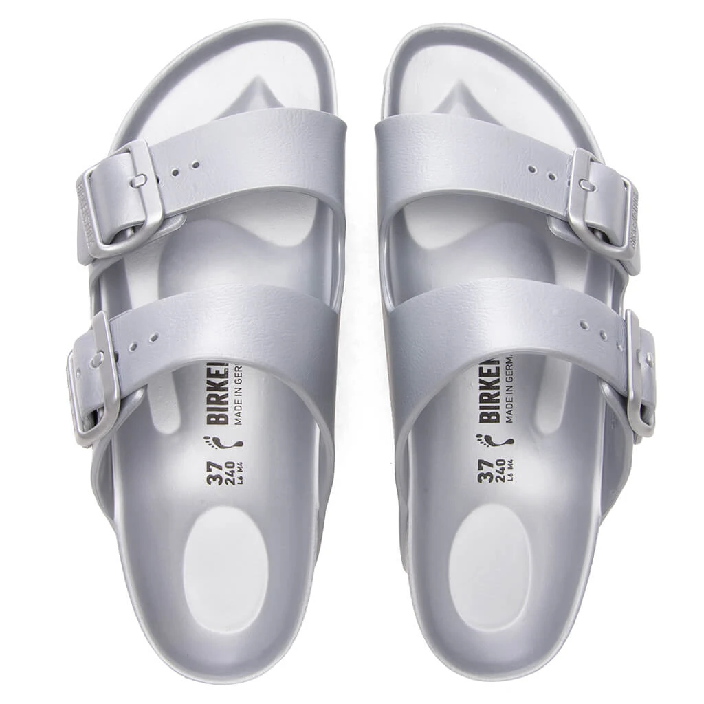 Birkenstock Women's Narrow Arizona Essentials Eva - Metallic Silver 4 Birkenstock Women's Narrow Arizona Essentials Eva - Metallic Silver - Image 2