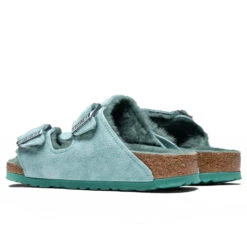 Birkenstock Women's Narrow Arizona Shearling - Beryl 9 Birkenstock Women's Narrow Arizona Shearling - Beryl -Birkenstock Store Birkenstock Women s Narrow Arizona Shearling BERYL 1023259 09 04 22 Feature JM 3