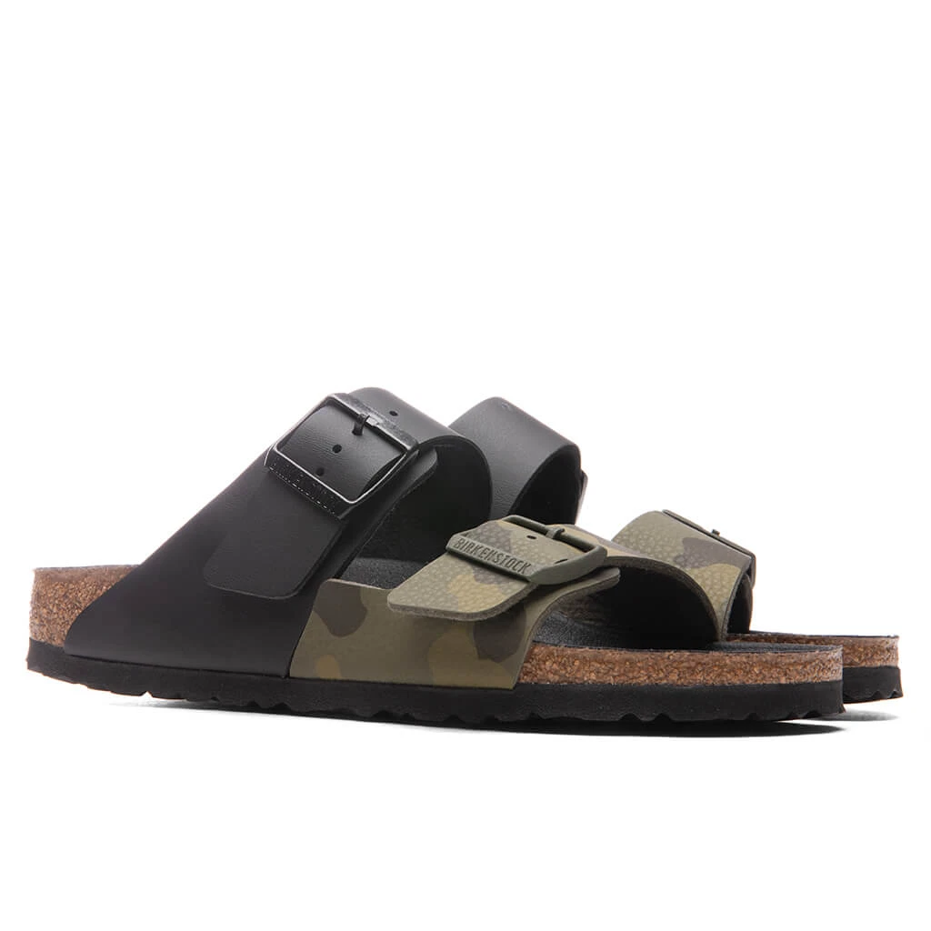 Birkenstock Women's Narrow Arizona Split Birko-Flor - Black/Desert Soil Camo Green 5 Birkenstock Women's Narrow Arizona Split Birko-Flor - Black/Desert Soil Camo Green - Image 3