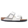 Birkenstock Women's Narrow Arizona Split Birko-Flor - White/Silver -Birkenstock Store Birkenstock Women s Narrow Arizona Split Birko Flor White Silver 1020927 02 11 2022 01 2