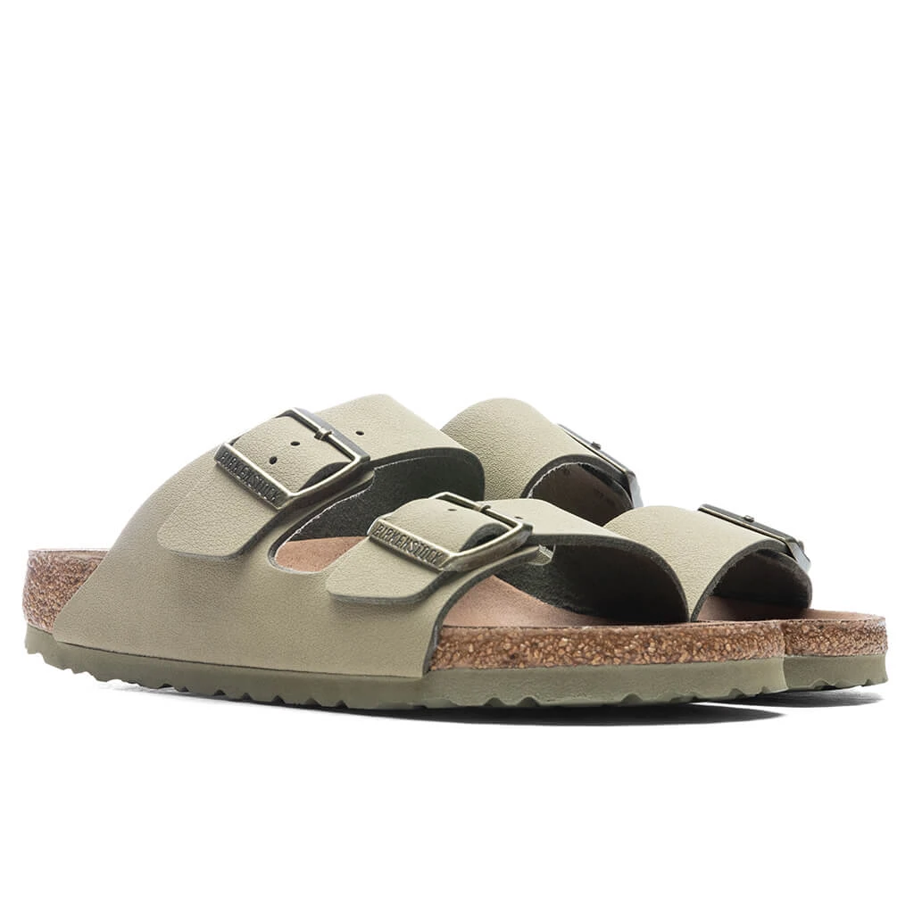 Birkenstock Women's Narrow Arizona Vegan Birkibuc - Khaki 5 Birkenstock Women's Narrow Arizona Vegan Birkibuc - Khaki - Image 3