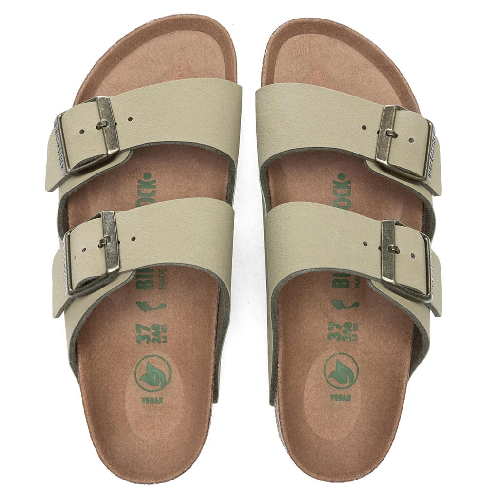 Birkenstock Women's Narrow Arizona Vegan Birkibuc - Khaki 4 Birkenstock Women's Narrow Arizona Vegan Birkibuc - Khaki - Image 2