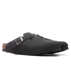 Birkenstock Women's Narrow Boston Vegan Birkibuc - Black -Birkenstock Store Birkenstock Women s Narrow Boston Vegan Birkibuc Black 1020497 02 11 2022 01 3