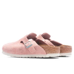 Birkenstock Women's Narrow Boston Soft Footbed - Pink Clay -Birkenstock Store Birkenstock Womens Narrow Boston Soft Footbed Pink Clay 1023263 11 04 22 S NF Feature 3