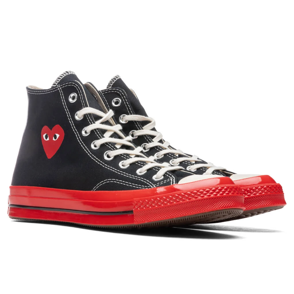 Converse X Comme Des Garcons PLAY All Star Chuck '70 Hi Red Sole - Black 4 Converse X Comme Des Garcons PLAY All Star Chuck '70 Hi Red Sole - Black - Image 2