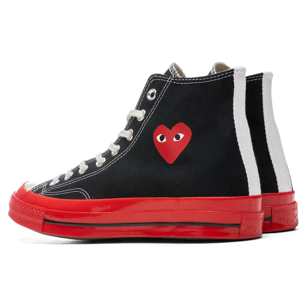 Converse X Comme Des Garcons PLAY All Star Chuck '70 Hi Red Sole - Black 5 Converse X Comme Des Garcons PLAY All Star Chuck '70 Hi Red Sole - Black - Image 3