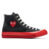 Converse X Comme Des Garcons PLAY All Star Chuck '70 Hi Red Sole - Black -Birkenstock Store Converse x Comme Des Garcons PLAY All Star Chuck 70 Hi Red Sole Black A01793C 06 02 22 Feature JORDAN VR