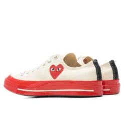 Converse X Comme Des Garcons PLAY All Star Chuck '70 Ox Red Sole - White -Birkenstock Store Converse x Comme Des Garcons PLAY All Star Chuck 70 Ox Red Sole White A01796C 06 02 22 Feature JORDAN 9