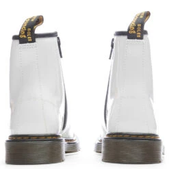 Dr. Martens Women's 1460 Patent Leather Boots - White Patent Lamper -Birkenstock Store Dr. Martens Youth 1460 Patent Leather Lace Up Boots Black 21979001 11 29 22 Feature JM 6