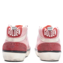 Golden Goose Women's Mid Star Toe Star And Spur - Antique Pink/Red/White 9 Golden Goose Women's Mid Star Toe Star And Spur - Antique Pink/Red/White -Birkenstock Store Golden Goose Sneakers Mid Star Toe Star and Spur Pink Red White GWF00122.F004208.82182 09 15 23 Feature KN 6