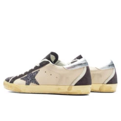 Golden Goose Women's Superstar Glitter Star - Beige/Dark Grey/Grey -Birkenstock Store Golden Goose Sneakers Superstar Glitter Star Beige Dark Grey Grey GWF00102.F004109.82159 09 15 23 Feature KN 5