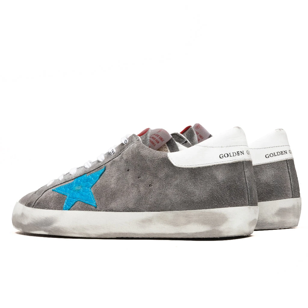 Golden Goose Super-Star Sneakers - Grey/Turquoise 5 Golden Goose Super-Star Sneakers - Grey/Turquoise - Image 3