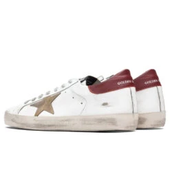 Golden Goose Super-Star Sneakers - White/Cappuccino/Bordeaux -Birkenstock Store Golden Goose Superstar Leather Upper and Heel Suede Star White Cappuccino Bordeaux GMF00101.F000365.10288 10 28 2020 01 3