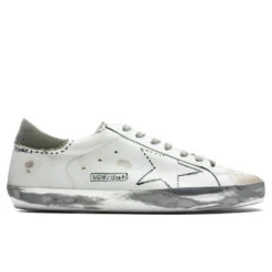 Golden Goose Super-Star Sneakers - White/Military Green