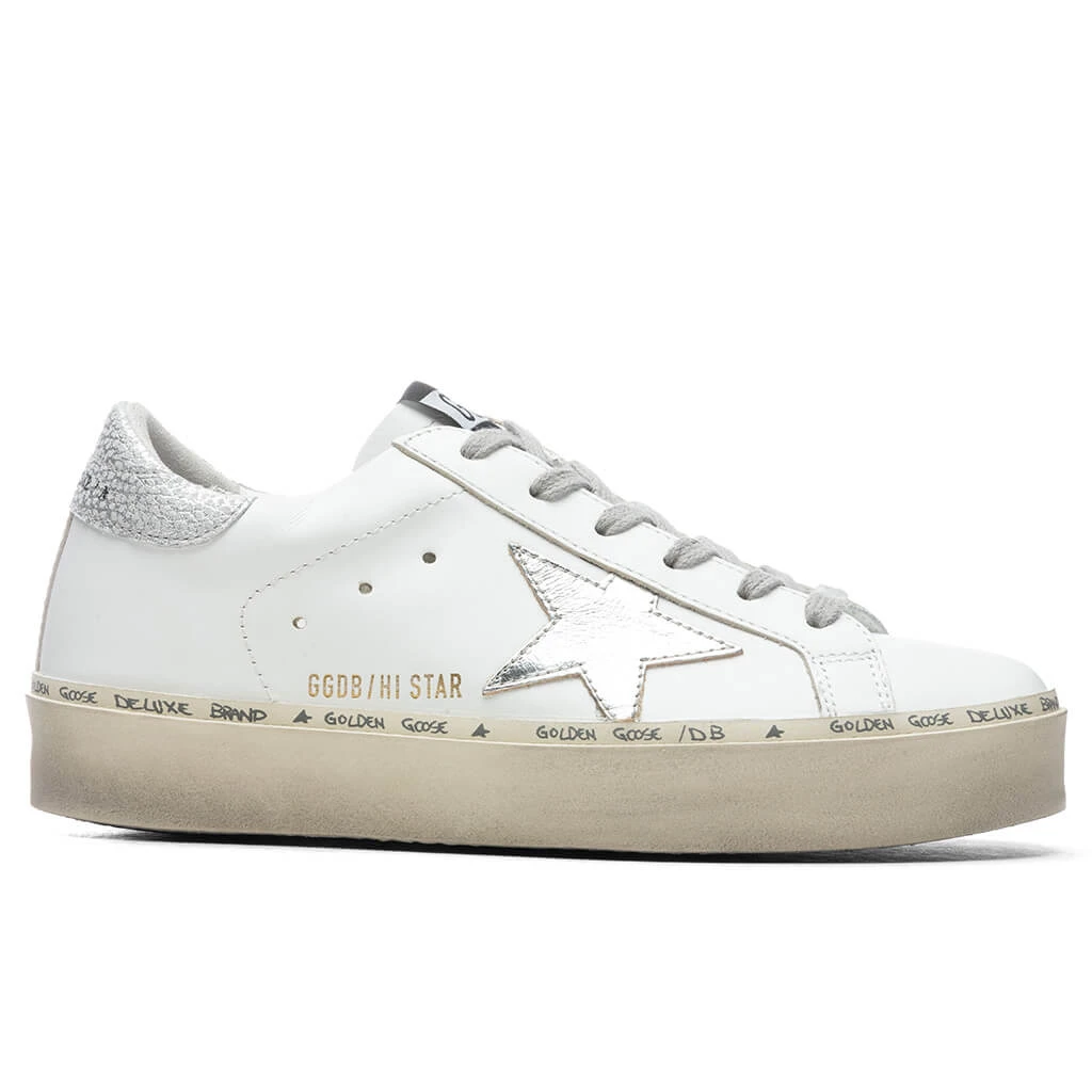Golden Goose Women's Hi Star Laminated - White/Silver 3 Golden Goose Women's Hi Star Laminated - White/Silver
