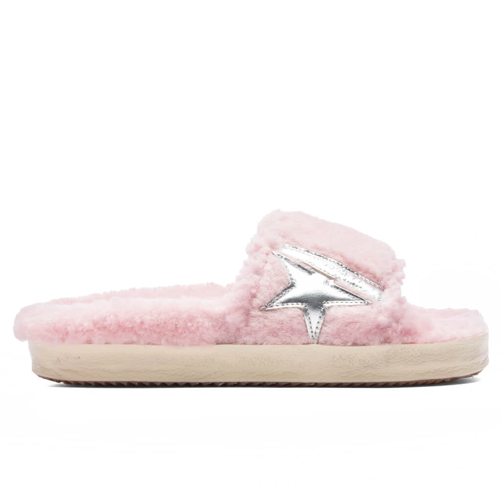 Golden Goose Women's Shearling Poolstar - Antique Pink/Silver 3 Golden Goose Women's Shearling Poolstar - Antique Pink/Silver