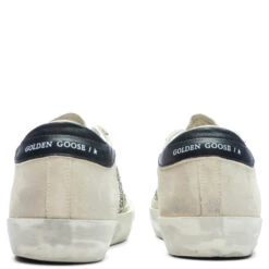 Golden Goose Women's Glitter Suede Super Star - Platinum/Beige/Black -Birkenstock Store Golden Goose Women s Sneakers Glitter Suede Super Star Platinum Beige Black GWF00103.F004150.82166 09 15 23 Feature KN 6