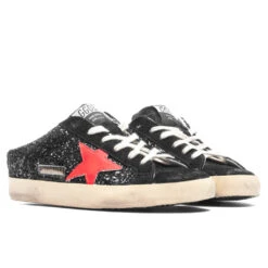 Golden Goose Women's Sneakers Leather Sabot Super Star - Black/Coral Red -Birkenstock Store Golden Goose Women s Sneakers Leather Sabot Super Star Black Coral Red 09 15 23 Feature KN 4
