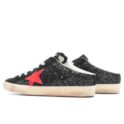 Golden Goose Women's Sneakers Leather Sabot Super Star - Black/Coral Red -Birkenstock Store Golden Goose Women s Sneakers Leather Sabot Super Star Black Coral Red 09 15 23 Feature KN 5