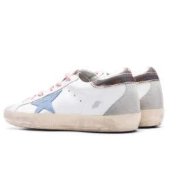 Golden Goose Women's Super-Star - White/Powder Blue/Platinum -Birkenstock Store Golden Goose Women s Super Star White Powder Blue Platinum GWF00102.F003190.81774 12 28 22 Feature VR 4