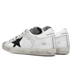 Golden Goose Women's Super-Star Sneakers - White Silver/Black Flag -Birkenstock Store Golden Goose Women s Super Star White Silver Black Flag GWF00106.F001254.10537 03 18 2021 01 4