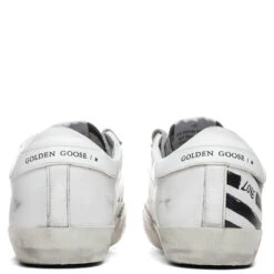 Golden Goose Women's Super-Star Sneakers - White Silver/Black Flag -Birkenstock Store Golden Goose Women s Super Star White Silver Black Flag GWF00106.F001254.10537 03 18 2021 01 5