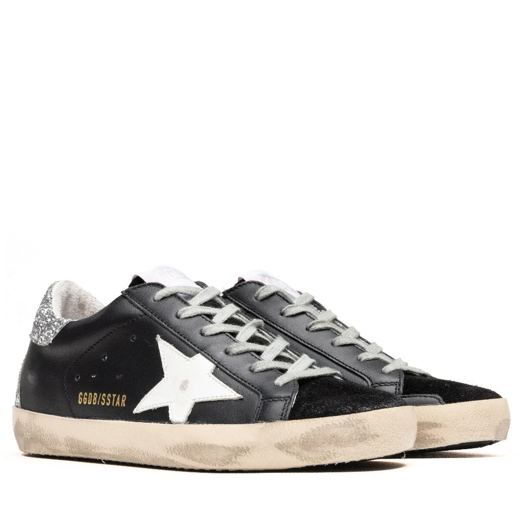 Golden Goose Women's Super-Star Sneakers - Black/White/Silver 4 Golden Goose Women's Super-Star Sneakers - Black/White/Silver - Image 2