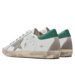 Golden Goose Women's Super-Star Sneakers - White/Ice/Green -Birkenstock Store Golden Goose Women s Superstar White Ice Green GWF00102.F002180.10802 08 28 2021 01 3