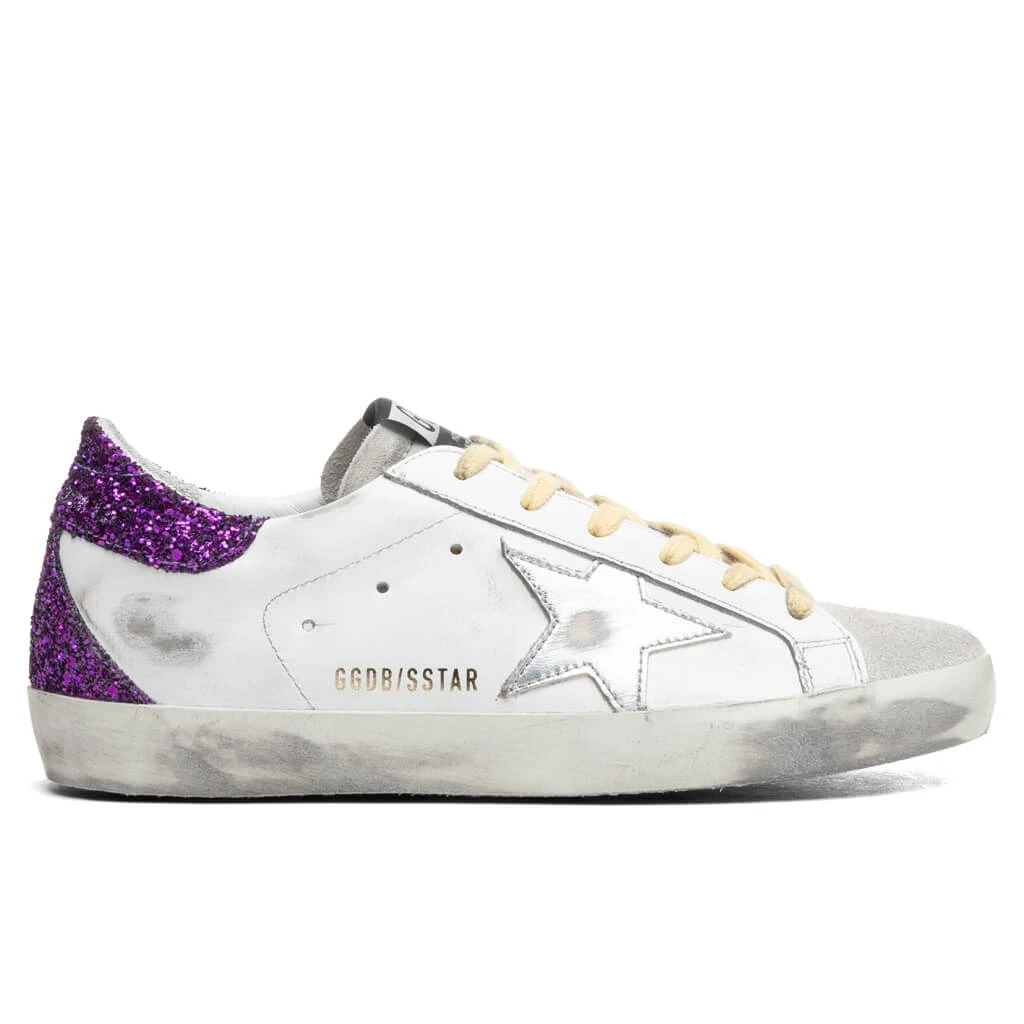 Golden Goose Women's Super-Star Sneakers - White/Ice/Silver/Purple 3 Golden Goose Women's Super-Star Sneakers - White/Ice/Silver/Purple