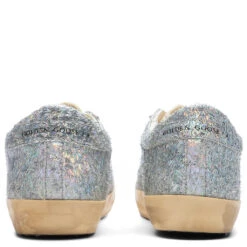Golden Goose Women's Super-Star Lurex Pagliuzza Sneakers - Iridescent Silver/Yellow -Birkenstock Store Golden Goose Womens Super Star Lurex Pagliuzza Sneakers Iridescent Silver Yellow GWF00101.F003268.70239 12 17 22 S NF Feature 11