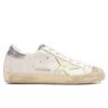 Golden Goose Women's Super-Star Sneakers - White/Light Yellow/Silver -Birkenstock Store Golden Goose Womens Super Star Sneakers White Light Yellow Silver GWF00101.F003187.11169 12 16 22 S NF Feature 32 jm