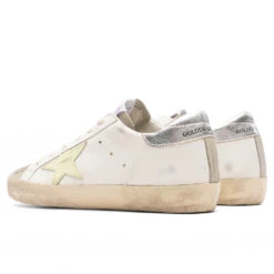 Golden Goose Women's Super-Star Sneakers - White/Light Yellow/Silver -Birkenstock Store Golden Goose Womens Super Star Sneakers White Light Yellow Silver GWF00101.F003187.11169 12 16 22 S NF Feature 34