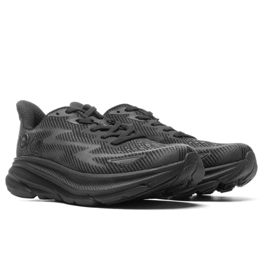 Hoka Women's Clifton 9 - Black/Black 4 Hoka Women's Clifton 9 - Black/Black - Image 2