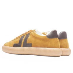 Lanvin Glen Leather & Suede Low Top Sneaker- Mustard -Birkenstock Store Lanvin Glen Leather Suede Low Top Sneaker Mustard FM SKLS00 SUNA H21 08 22 22 Feature JORDAN 3