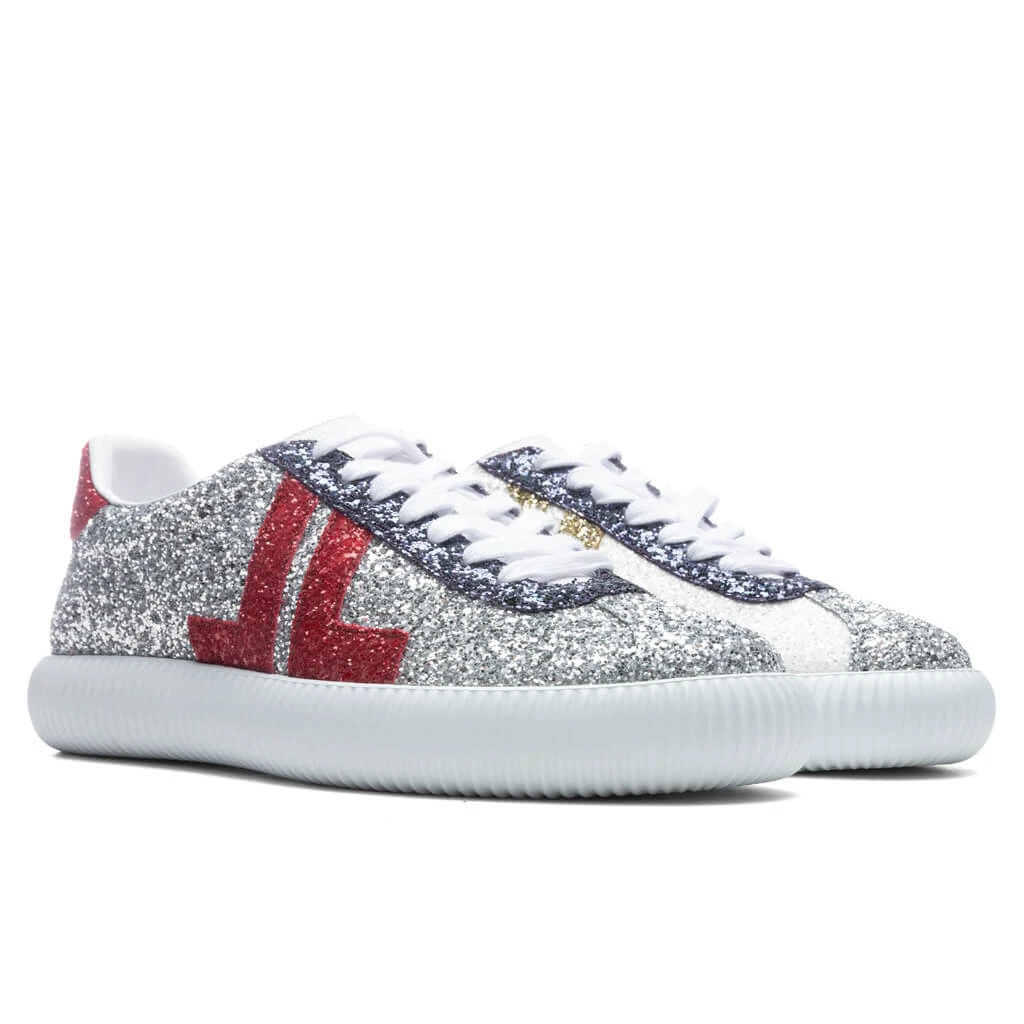 Lanvin Glen Low Top Sneakers - Silver/Red 4 Lanvin Glen Low Top Sneakers - Silver/Red - Image 2