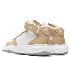 Wayne High OG Sole Leather Sneaker - Beige/White -Birkenstock Store Maison Mihara Yasuhiro Wayne High OG Sole Leather Sneaker Beige White A08FW705 BEW 02 12 2022 01 3