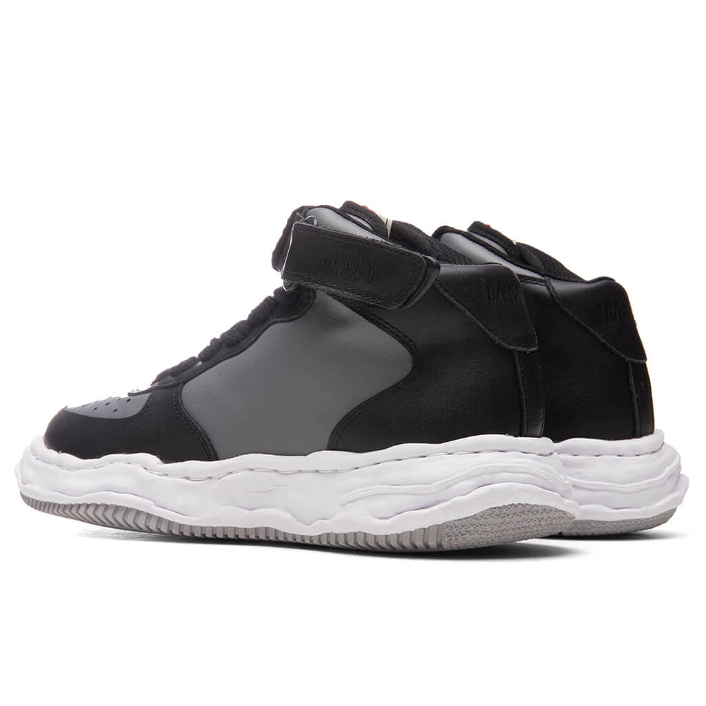 Wayne High OG Sole Leather Sneaker - Black/Grey 5 Wayne High OG Sole Leather Sneaker - Black/Grey - Image 3